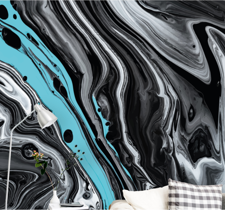 Black marble  painting Abstract Wall Murals - TenStickers