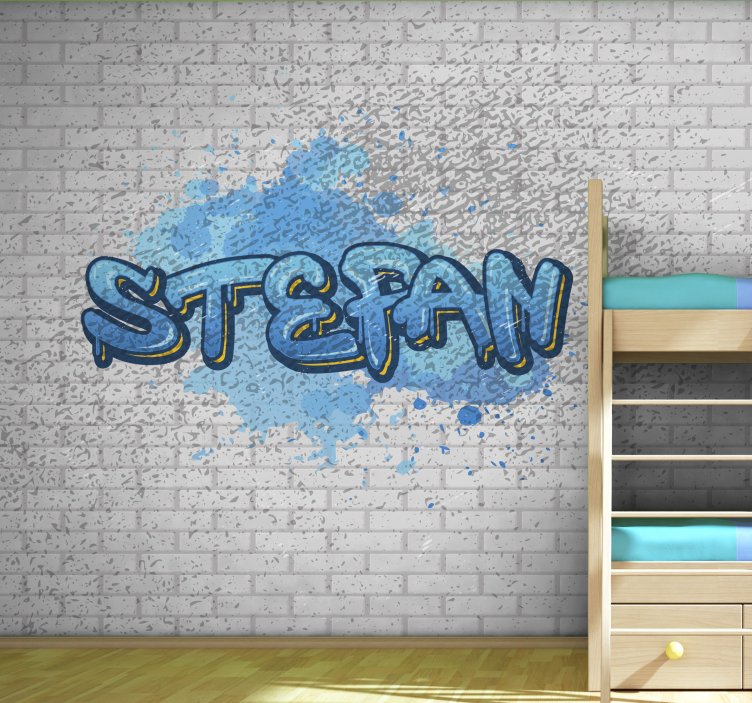 Blue Graffiti custom wall mural - TenStickers