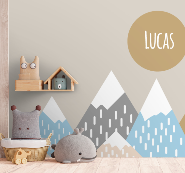 "Boho" mountains illustration Mountain mural - TenStickers