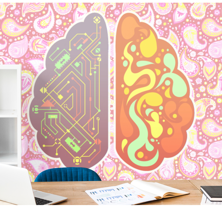 Brain Circuit Patterns abstract wall mural - TenStickers