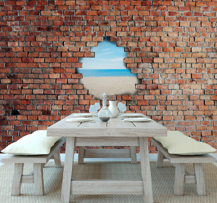Brick explosion with photo custom 3D all Mural - TenStickers