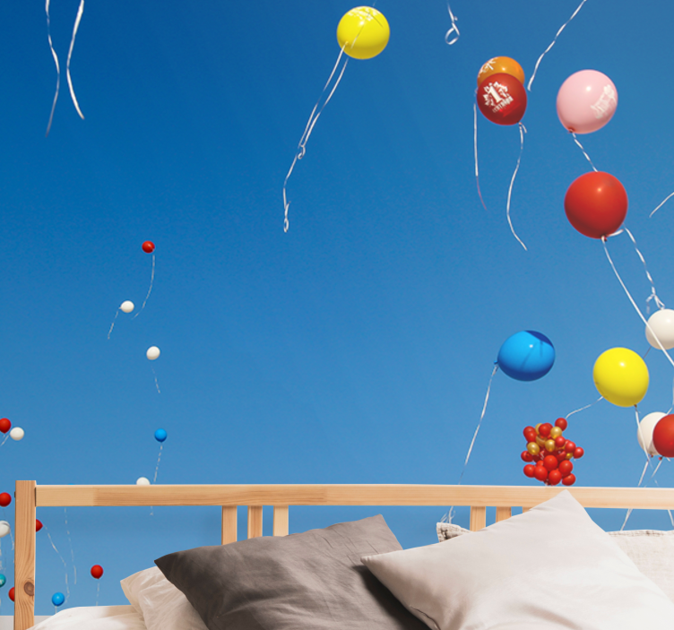 Bright balloons in the sky Kids wall Murals - TenStickers