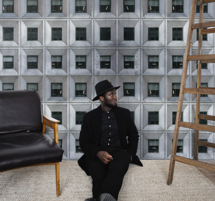 Brutalist architecture grey wall mural - TenStickers