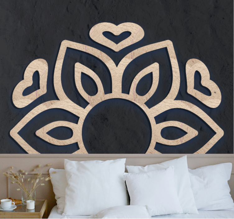 Buddha mural heart lotus design - TenStickers