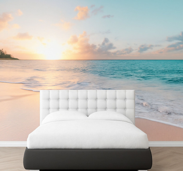 Calmed sunset design sea mural - TenStickers