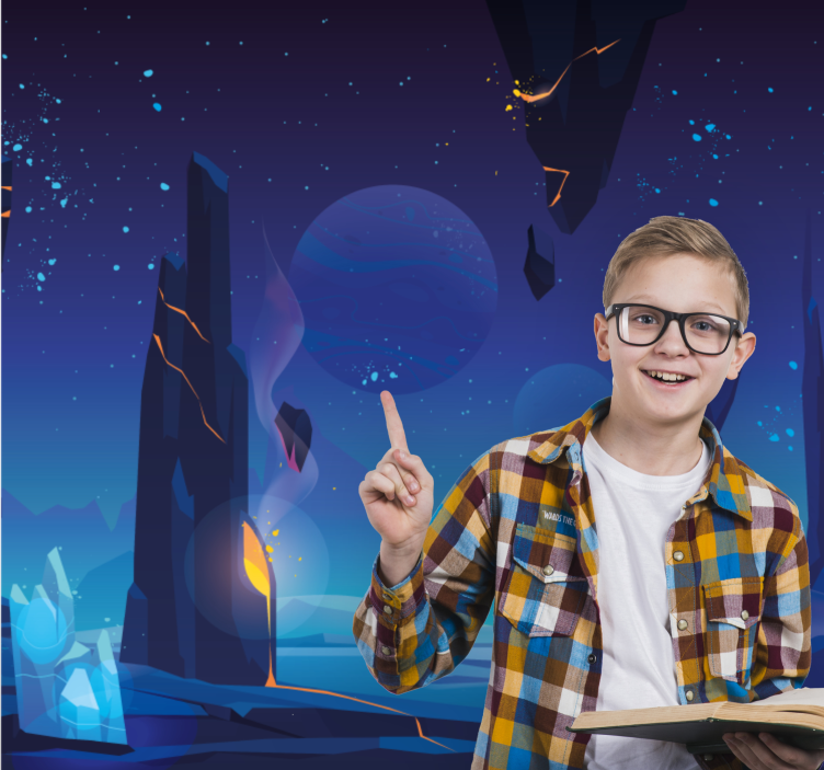 Cartoon space surface Kids wall Murals - TenStickers