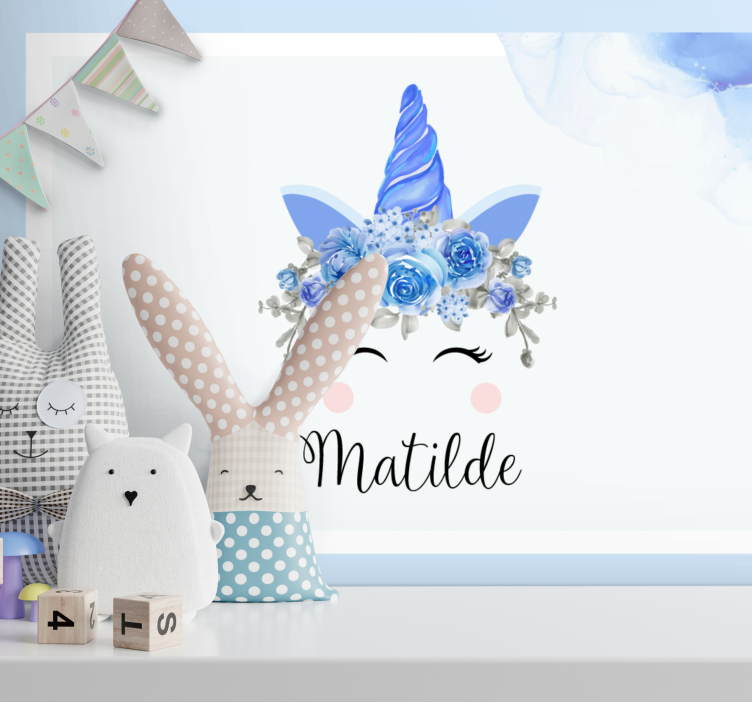 Children wall mural cute unicorn design - TenStickers