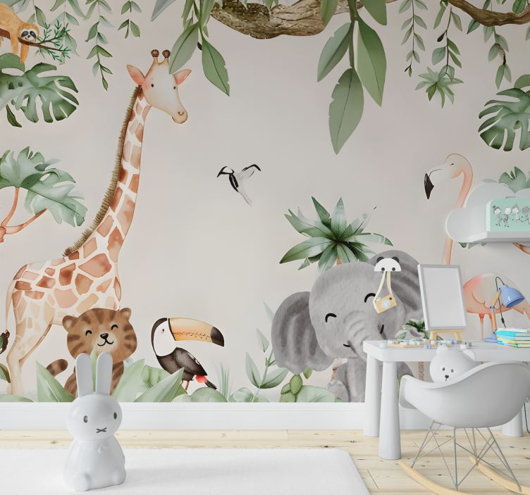 Children's savannah wall mural - TenStickers