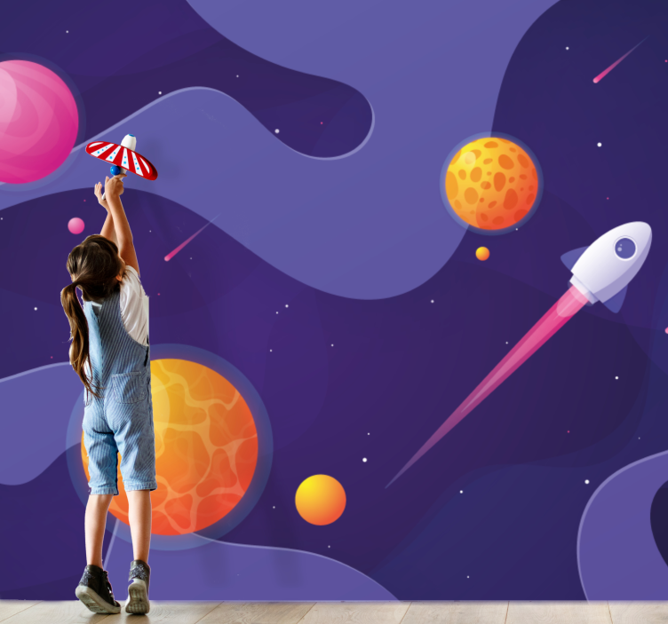 Child's Cosmic Adventure space mural - TenStickers