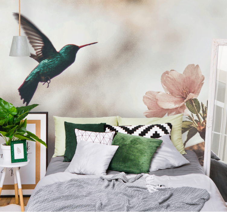 Chinese flower and bird vector set  Wall Mural - TenStickers