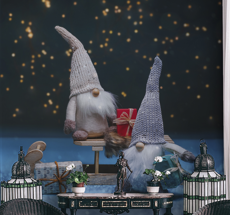 Christmas mural festive gnome celebration - TenStickers