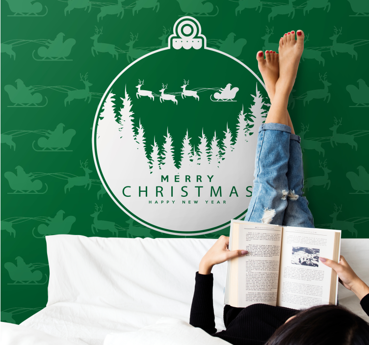 Christmas mural joyful winter landscape - TenStickers