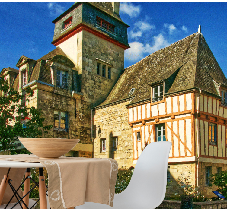 City wall mural historic french architecture - TenStickers