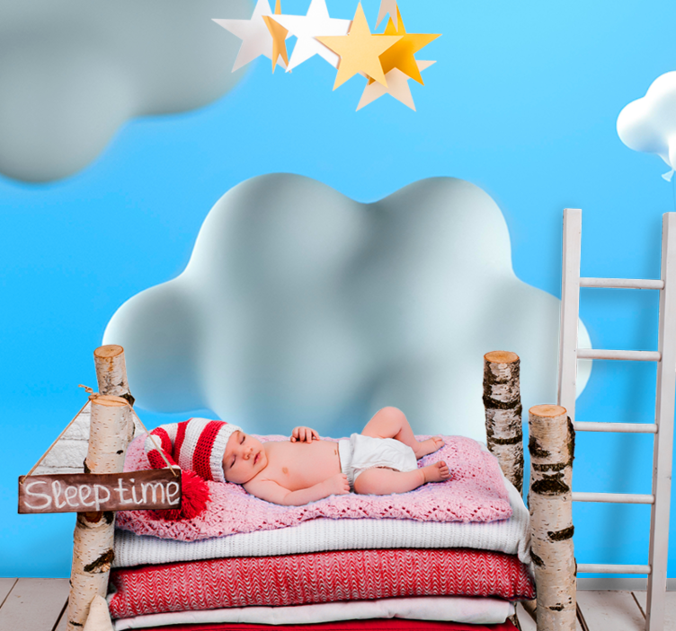Cloud shaped balloons Kids wall Murals - TenStickers
