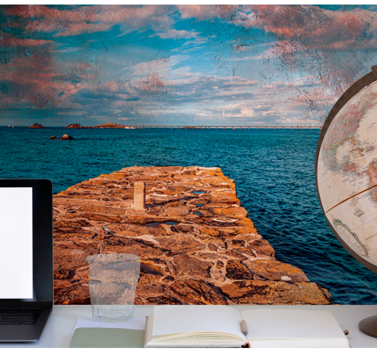 Coastal Rock Path landscape mural wallpaper - TenStickers