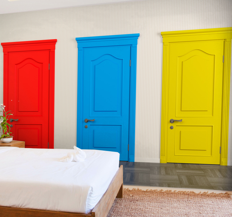 Colorful door designs wall mural - TenStickers