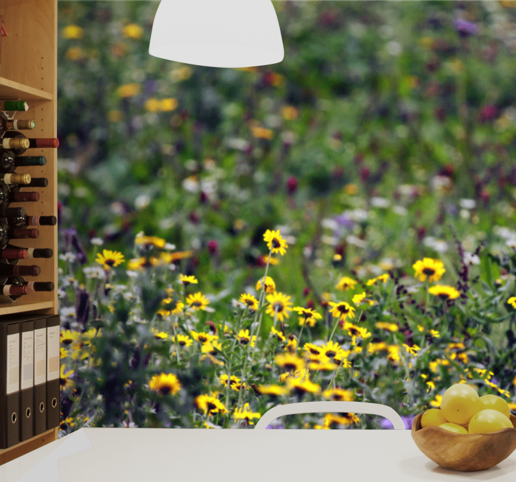 Colourful spring season flower wall mural - TenStickers