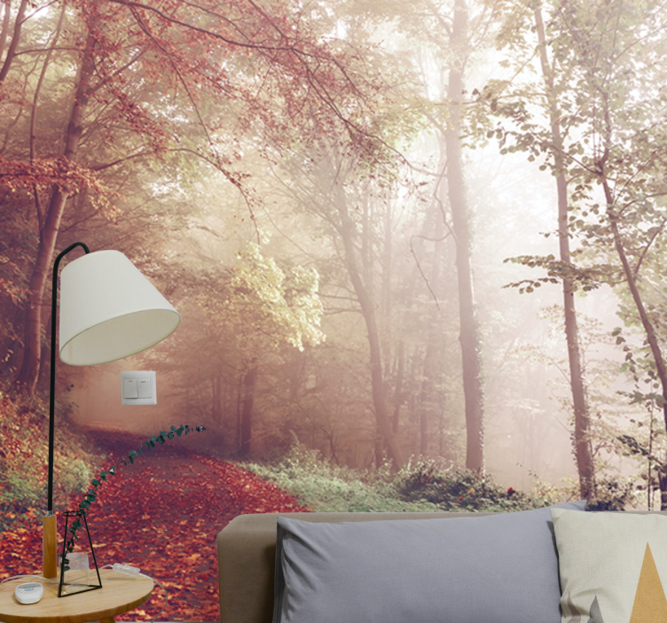 Corridor of autumn trees 3D Wall Mural - TenStickers