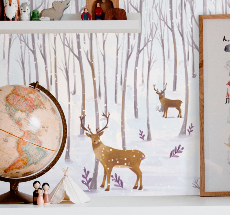 Deer in Forest animal wall mural - TenStickers
