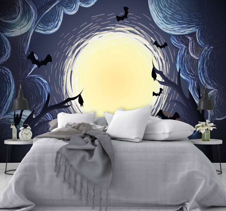 Elegant Halloween bats wall mural - TenStickers