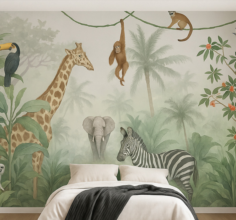 Elegant safari animals teenage wall mural - TenStickers
