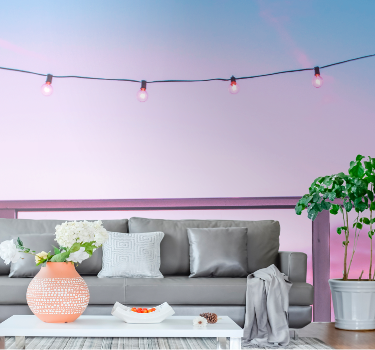Elegant style pink lights wall mural - TenStickers