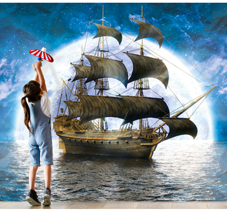 Fantasy wall mural adventure ship voyage - TenStickers