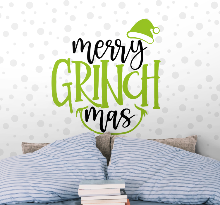 Festive Grinch Greeting christmas mural - TenStickers