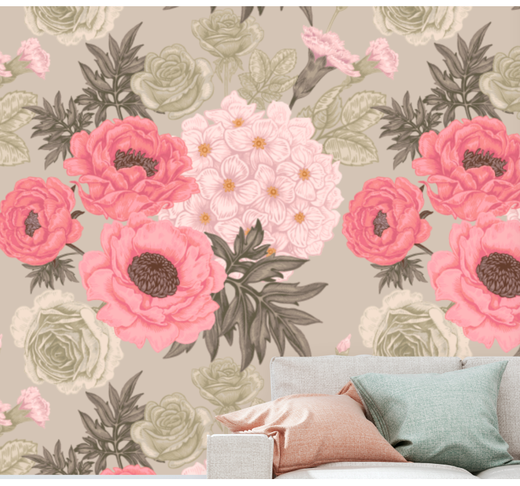 Flower mural blooming floral arrangement - TenStickers