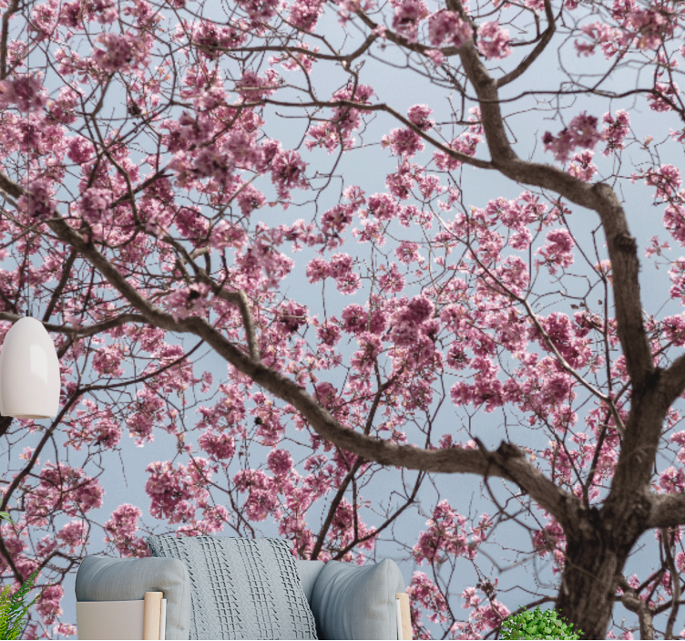 Flower mural cherry blossom stem design - TenStickers