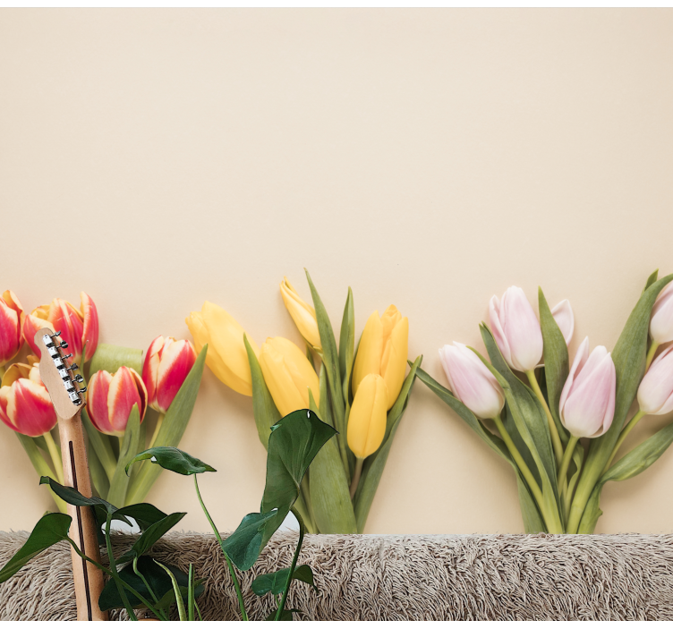 Flower mural colorful tulip arrangement - TenStickers