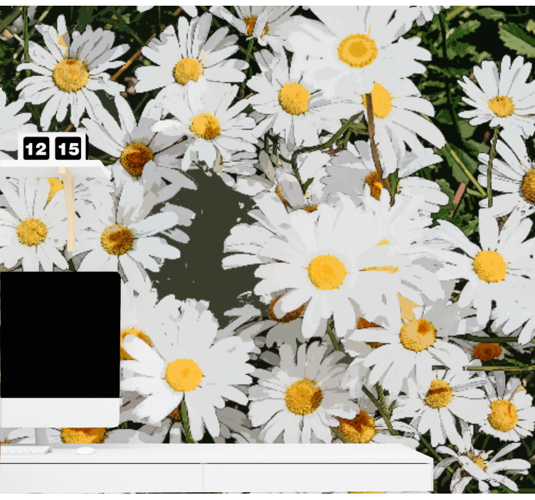 Flower mural daisy blossom meadow - TenStickers