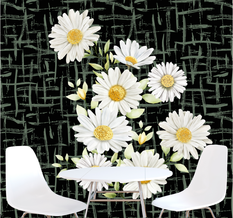 Flower mural daisy floral arrangement - TenStickers