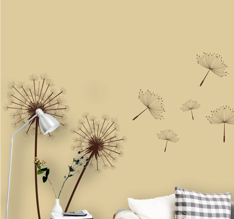 Flower mural dandelion breeze effect - TenStickers