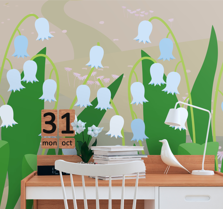 Flower mural delicate floral blossoms - TenStickers