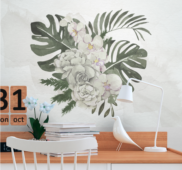 Flower mural elegant floral arrangement - TenStickers