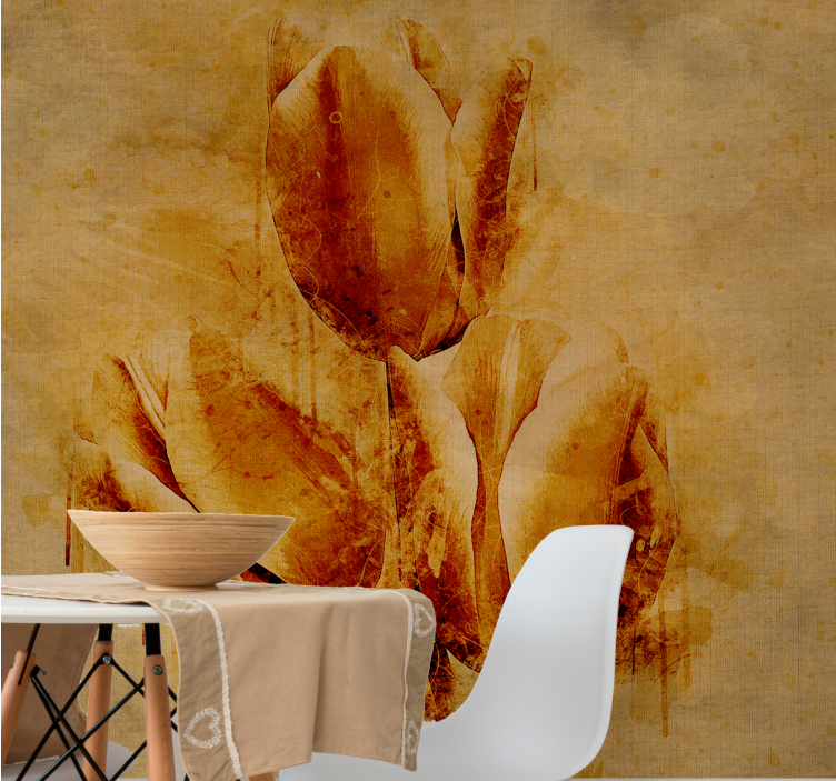 Flower mural elegant tulip design - TenStickers