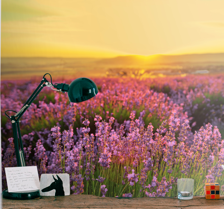 Flower mural lavender meadow dusk - TenStickers