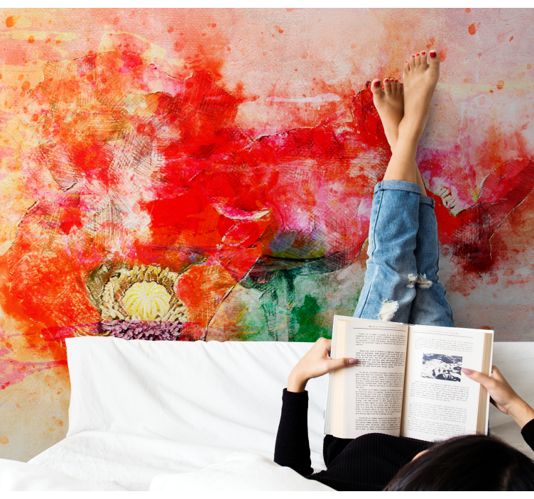 Flower mural lively botanical arrangement - TenStickers