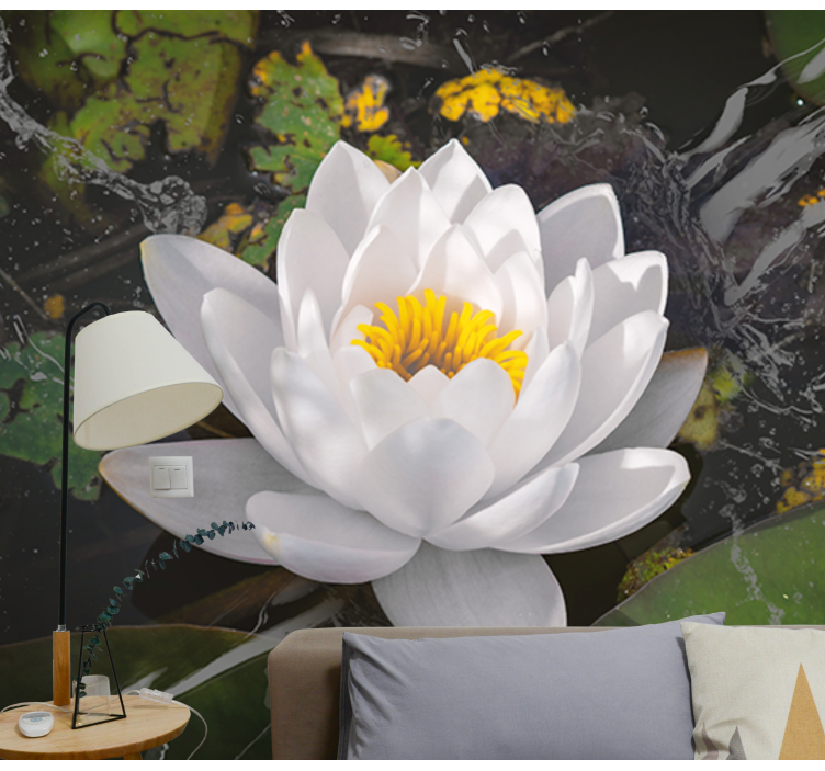 Flower mural lotus flower peacefulness - TenStickers