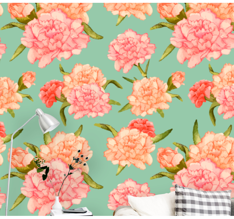 Flower mural peony floral design - TenStickers