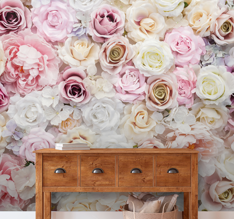 Flower mural rose blossom collection - TenStickers