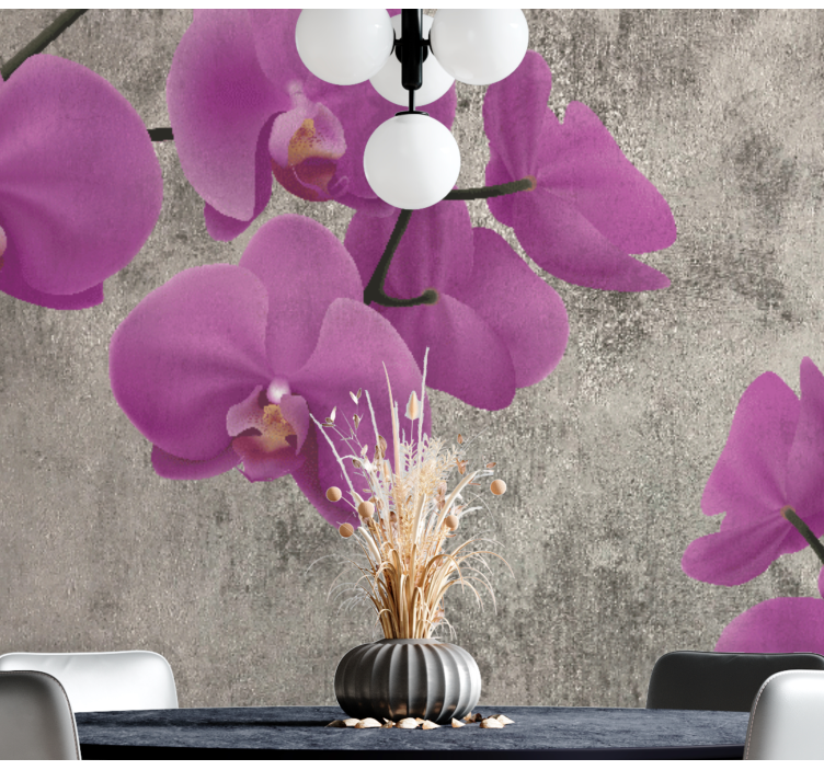 Flower mural rose orchid blooms - TenStickers