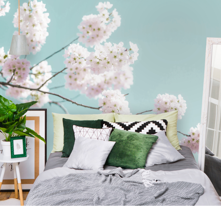 Flower mural sakura blossom branch art decor - TenStickers