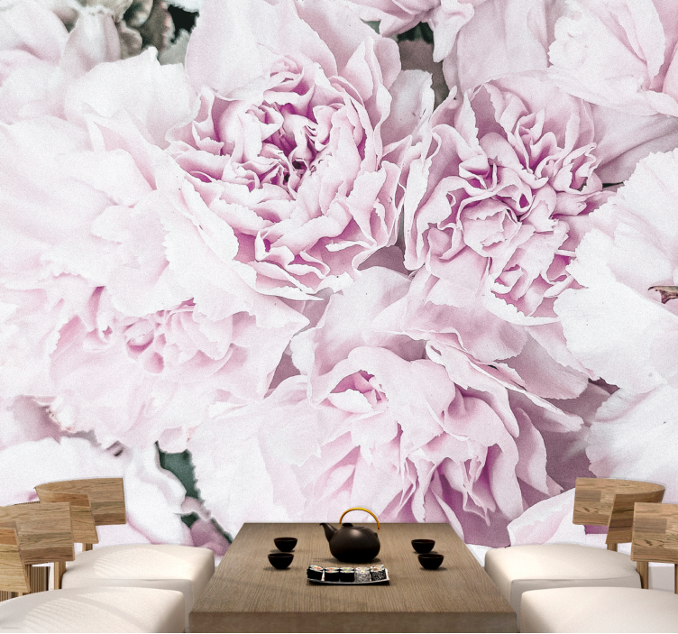 Flower mural soft pink blossoms - TenStickers