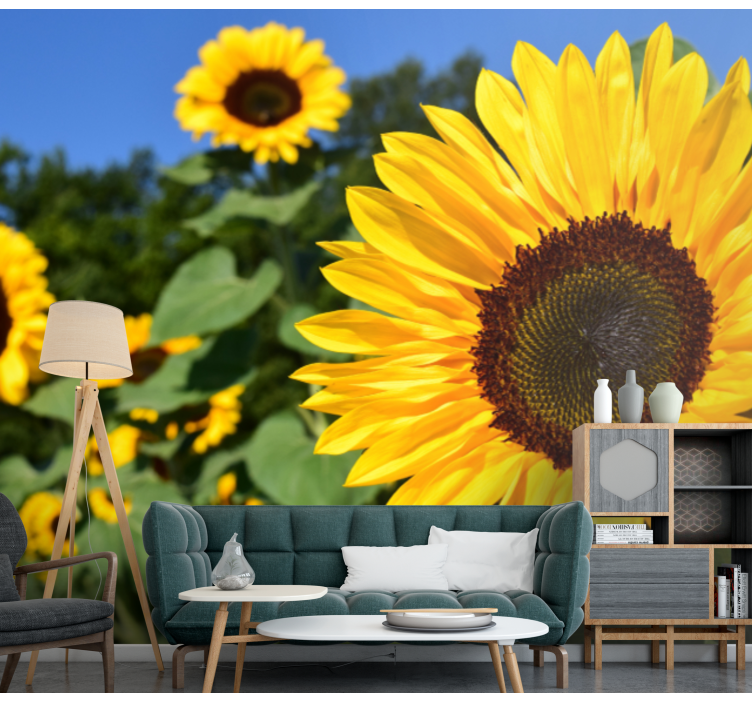 Flower mural sunflower elegance - TenStickers