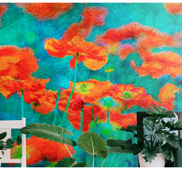 Flower mural vibrant floral arrangement - TenStickers