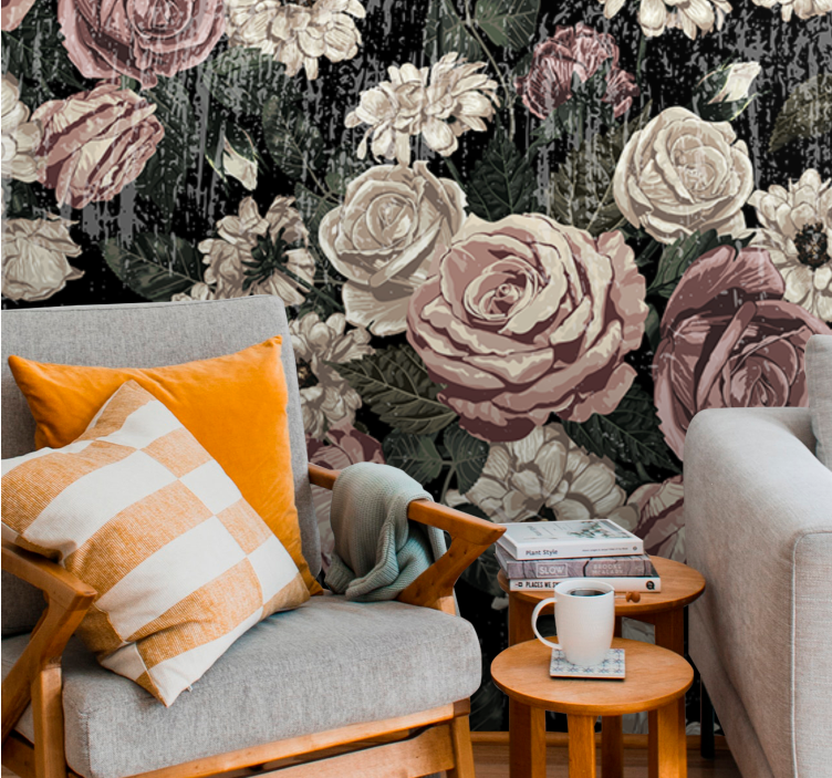 Flower mural vintage floral explosion - TenStickers