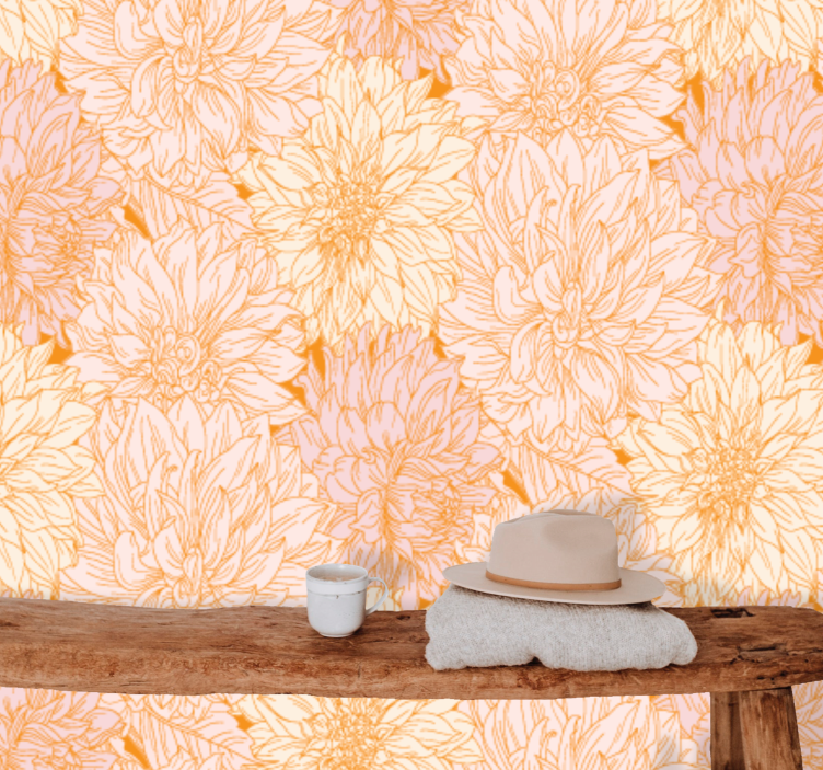 Flower mural with delicate floral design - TenStickers
