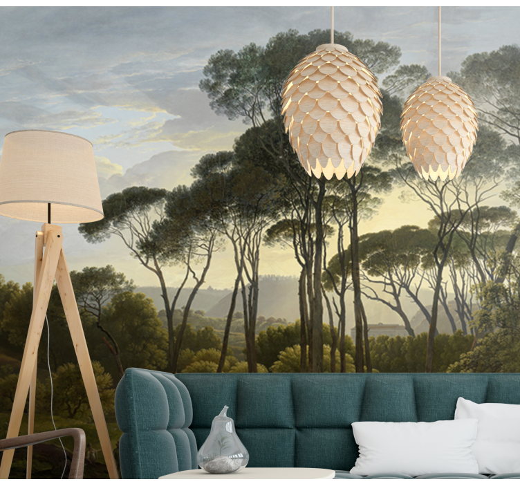 Forest sunbeams nature wall mural - TenStickers
